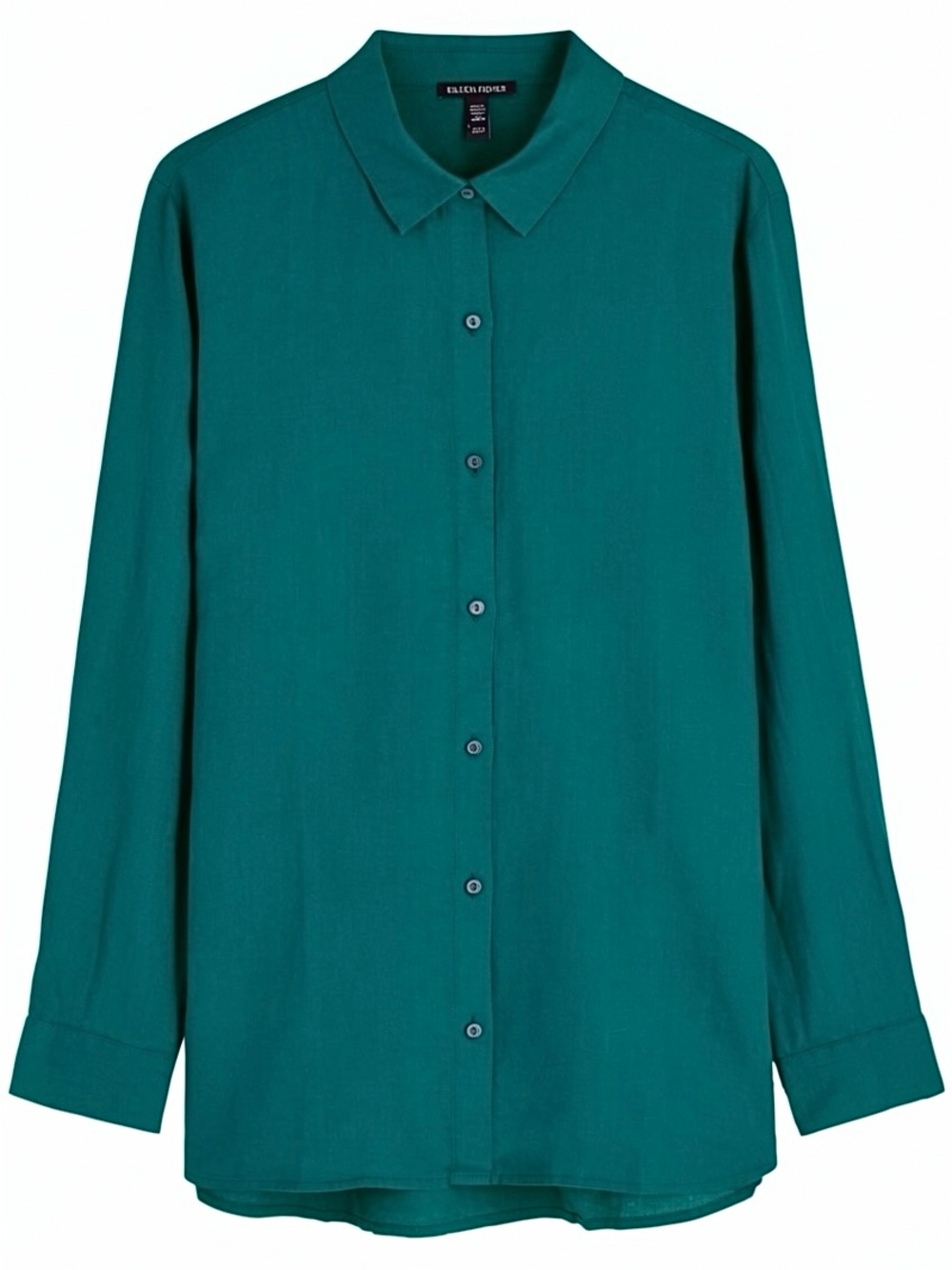 EILEEN FISHER ‘Organic Linen Button Up Shirt’ in Teal